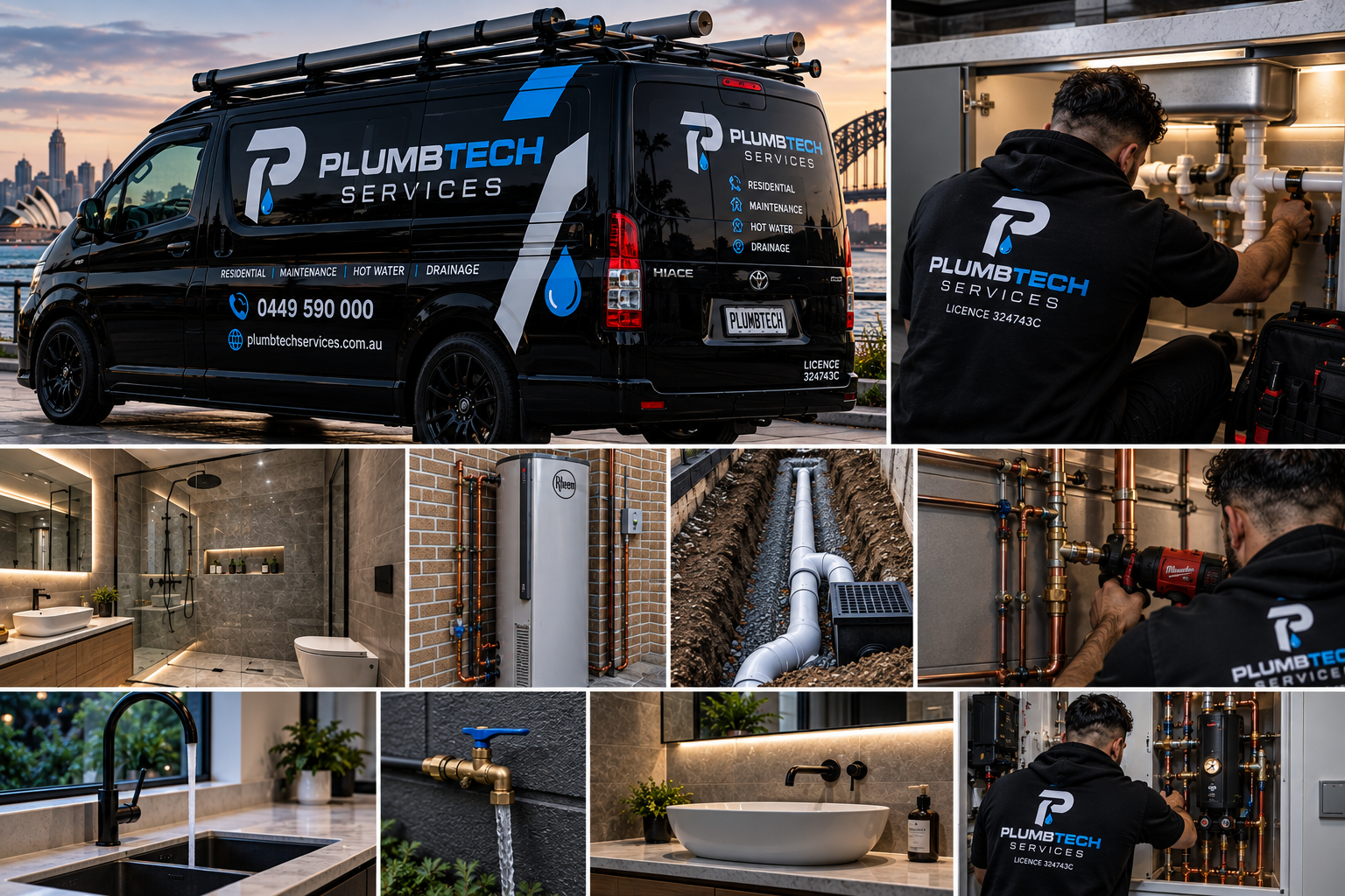 Plumbtech plumbing service imagery